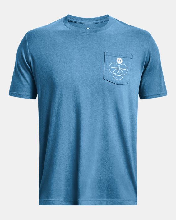 Camiseta de manga corta UA Left Chest Confidence, Connection, Community para hombre, Blue, pdpMainDesktop image number 4